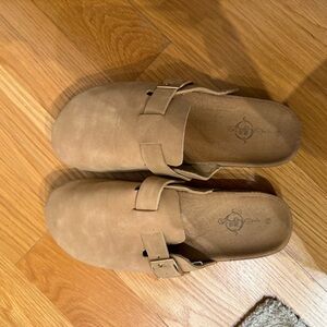 Tan Suede unisex Slip-On Shoes